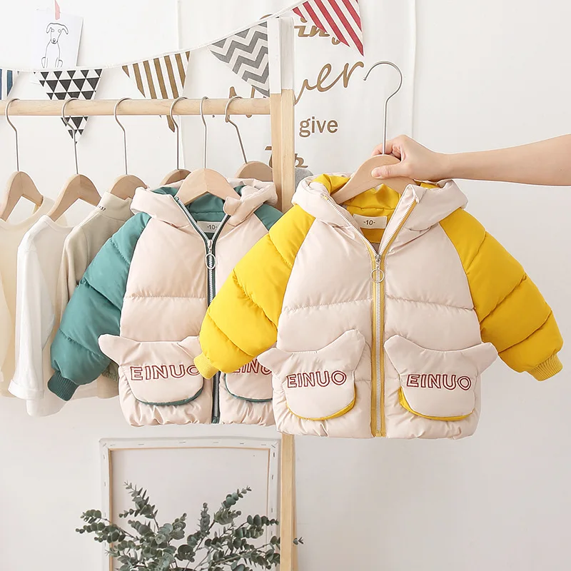 

Boys plus velvet winter coat winter coat winter coat girl baby cute 1-3 baby autumn and winter foreign style cotton clothing