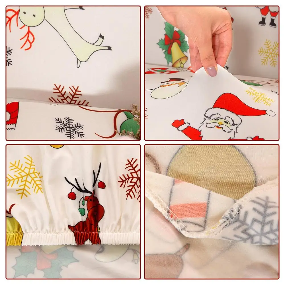 

Christmas Sofa Decor Lightweight Comfortable Protector Non-slip Polyester Couch Cover Santa Claus Sofa Slipcover