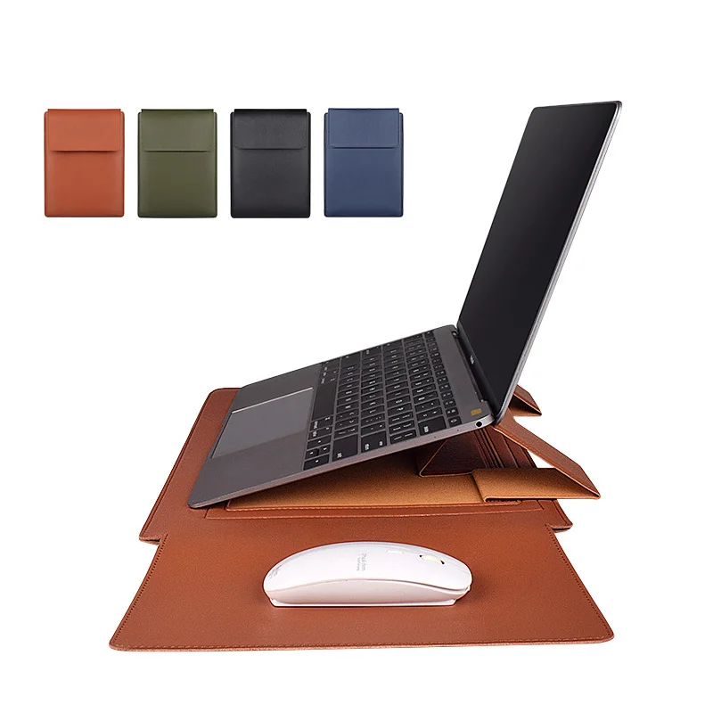 

Stand Cover Soft PU Leather Laptop Sleeve For Macbook Air Pro 13.3 14 15.6 inch Laptop Bag Notebook Tablet Case For Xiaomi DELL