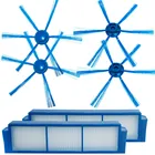 Фильтры и боковые щетки 2 шт., Hepa фильтр, чистящая щетка для Philips FC8007 FC8792 FC8794 FC8796, аксессуары для пылесоса