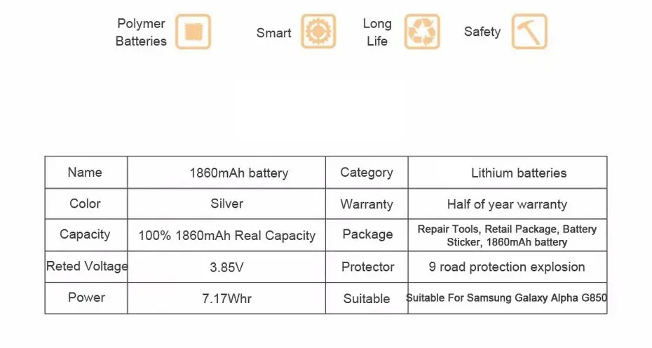 PINZHENG EB-BG850BBC мобильный телефон с внешним аккумулятором Батарея для samsung Galaxy Alpha G850 SM-G850 G8508S NFC EB-BG850BBE Замена
