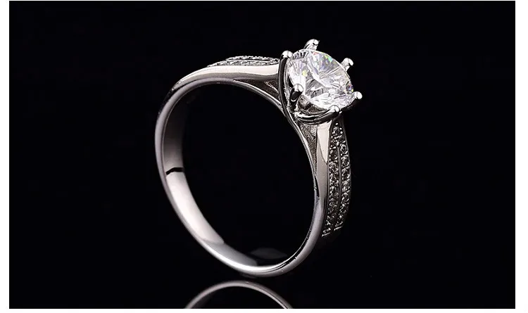 D Цвет VVS натуральный Муассанит кольцо 0.5ct-2ct для женщин обручальные кольца S925 Стерлинговое Серебро женское кольцо может быть настроено