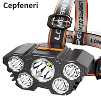 led five head headlamp strong light super bright rechargeable rechargeable lantern lamp super bright head mounted miners lamp