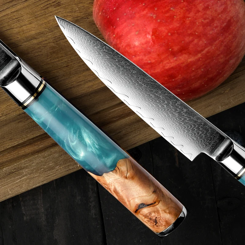 GRANDSHARP Professional Damascus Steel Utility Knife VG10 Japanese Vegetable Fruit Petty Knives Chef Kitchen Cooking Slicer | Дом и сад