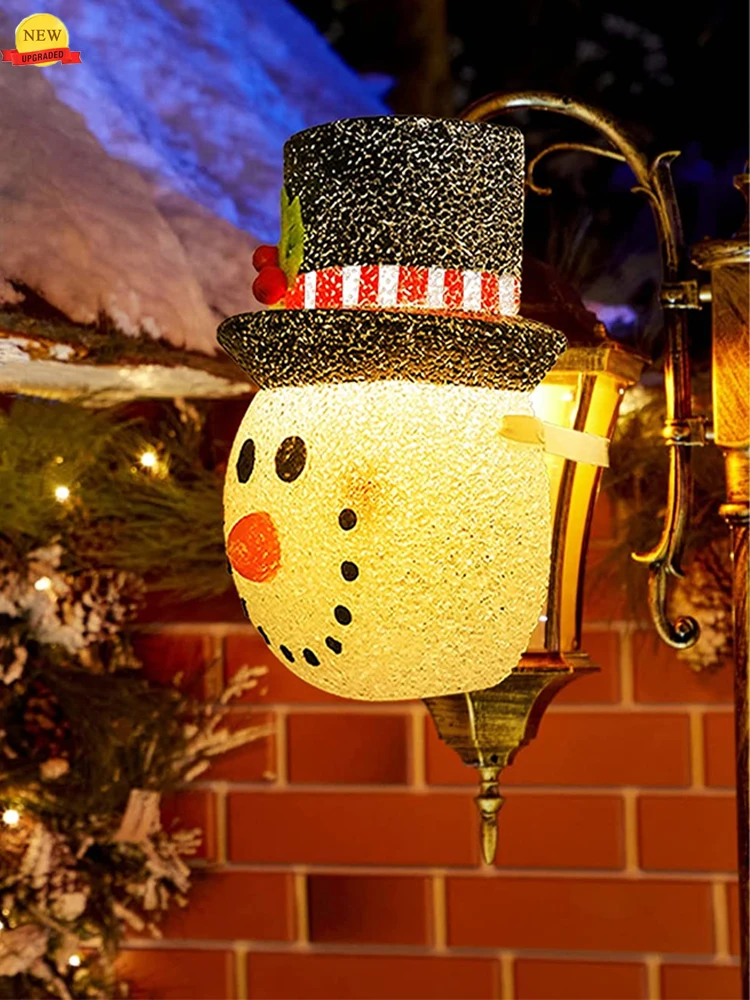 

Christmas Snowman Porch Light Cover Waterproof Outdoor Light Covers for Front Door 2022 New Year Decorations Wall Lamp Lampshade