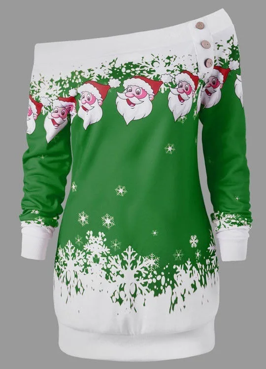 Рождественское женское платье с длинным рукавом на каждый день мультяшным