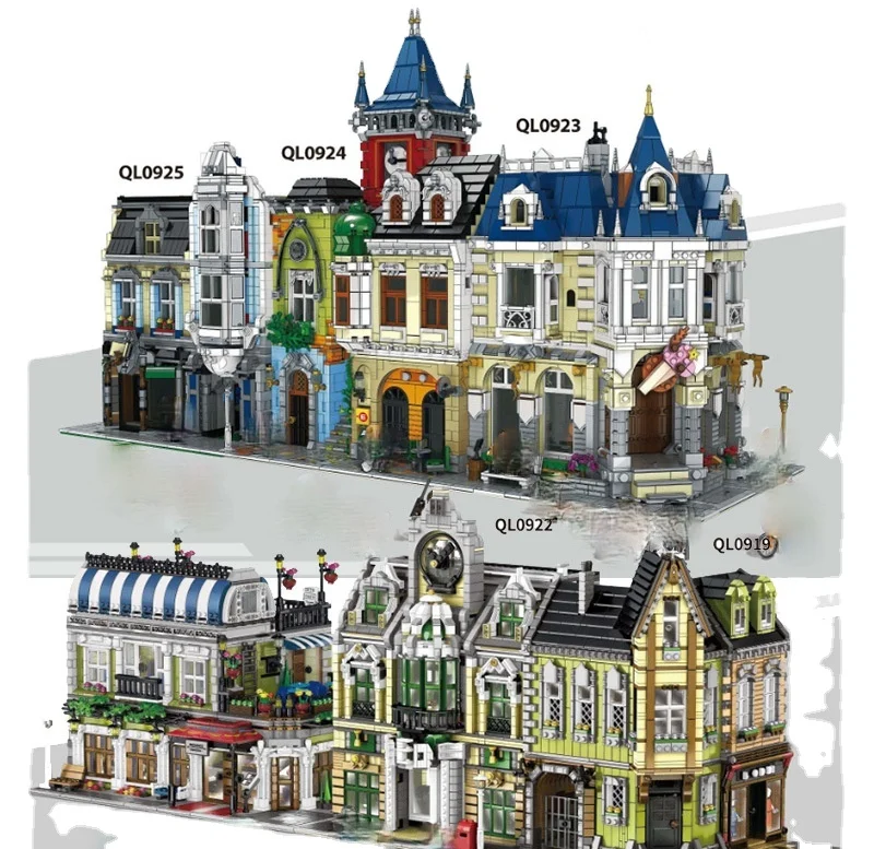 Zhegao QL0919-24 City Stree View Series угловой торговый центр старый паб строительный блок