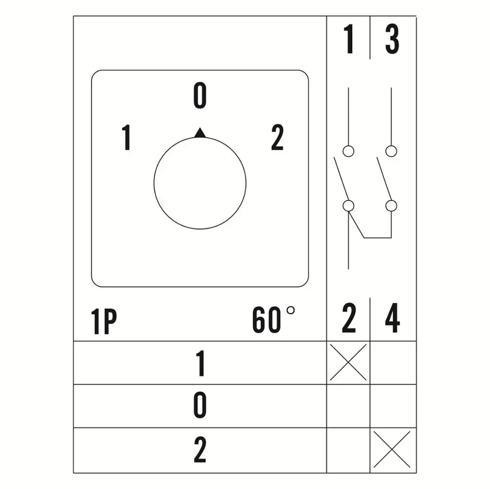 Переключатель переменного тока 440 В Ui 660 32A 1 0 2 1P 4 клеммы с защитой IP65
