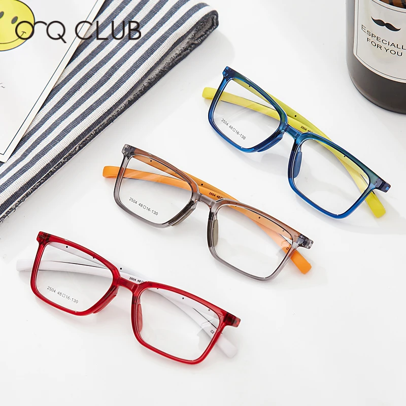 

O-Q CLUB Kids Ultralight Glasses Frames TR90 Silicone Glasses Flexible Children’s Square Glasses Myopia Optical Eyeglasses 2504