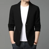 stripe style brand new fashion slim fit 2021 classic casual suit men knitted cardigan jacket korean blazer coats men clothing