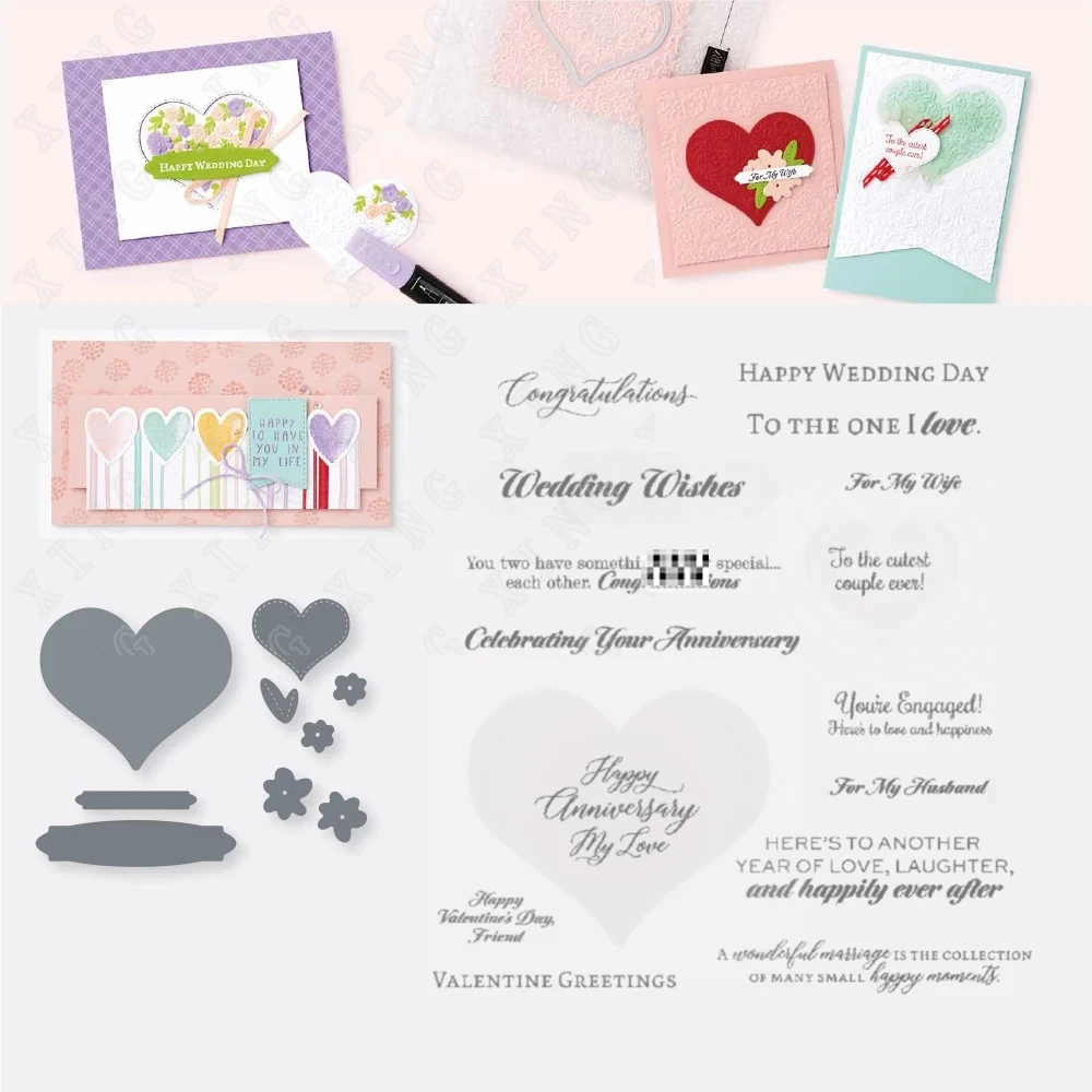 

Hot Sale Newest Hearts Metal Cutting Dies and Stamps Handmade Diy Greeting Scrapbook Diary Decoration Stencil Embossing Template