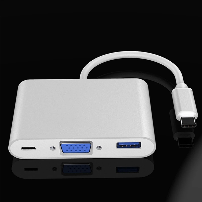 Кабель-адаптер Type-C для VGA + концентратор PD 3 в 1 док-станция Hdmi Vga ноутбука телефона |