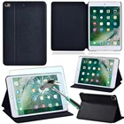 Чехол-книжка для Apple Ipad Mini 1 2 3ipad Mini 4 5, высококачественный кожаный чехол-подставка для планшета + закаленное стекло для планшета + ручка