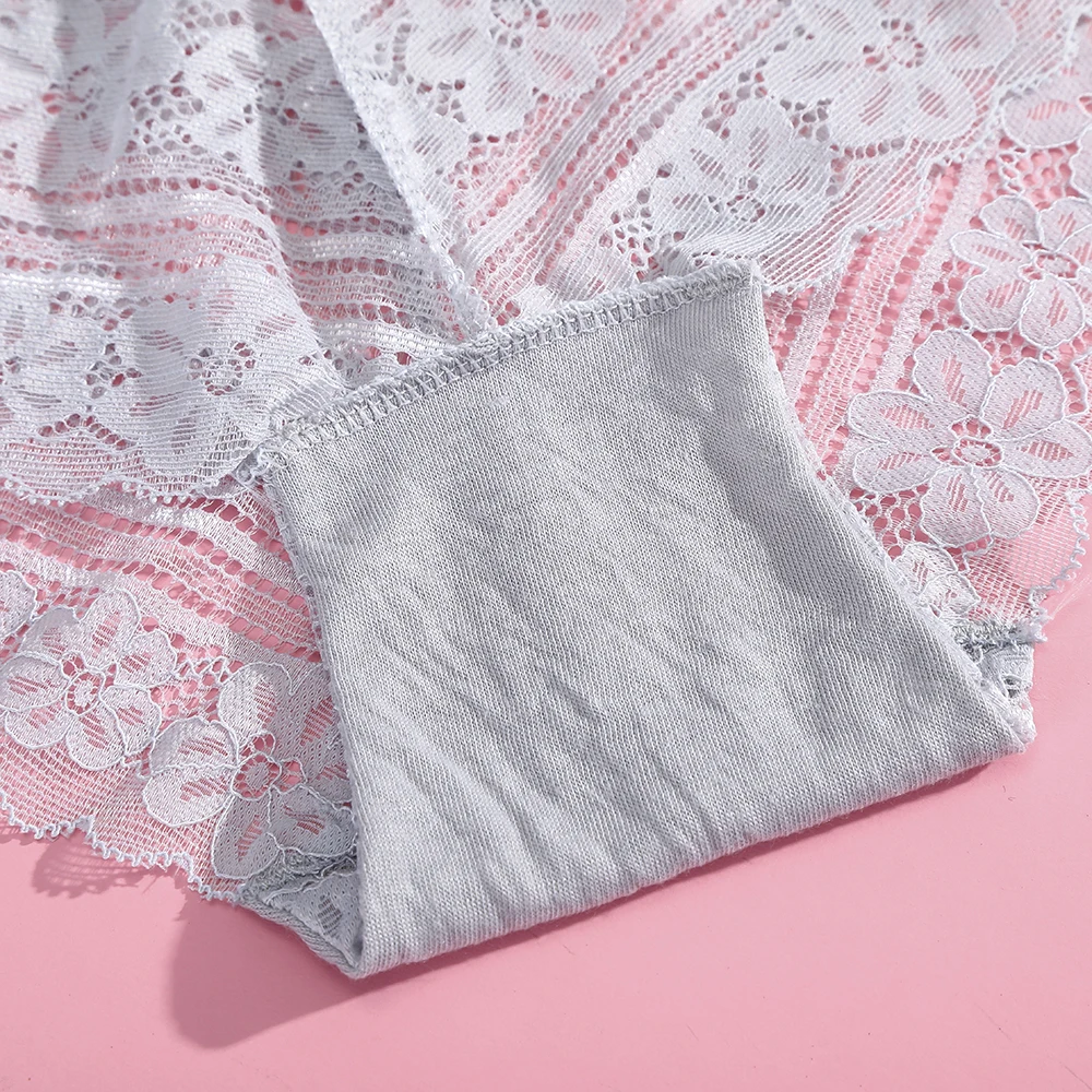 

BIONEK Women Transparent Underwear Lace Sexy Panties Seamless Breathable Ladies Briefs Women Underpants Low Waist Lingerie