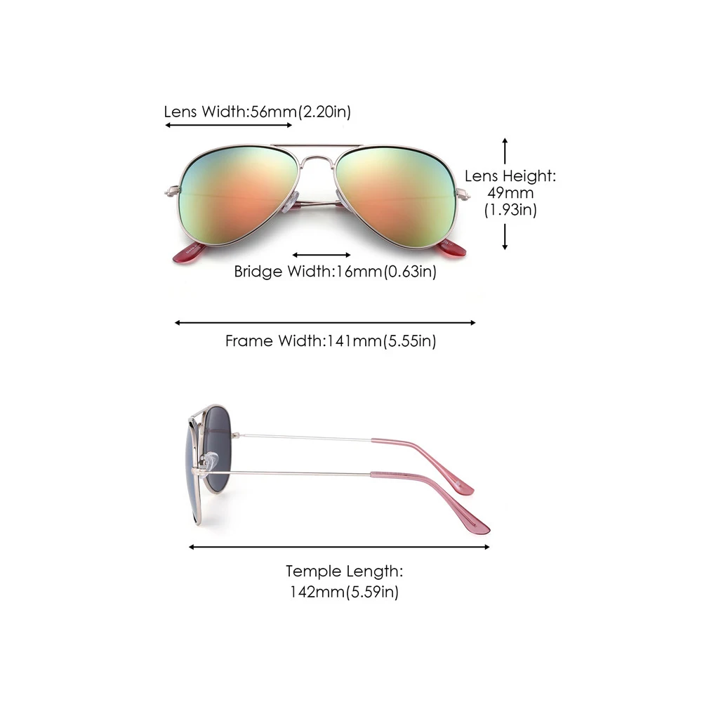 

JM Pilot Sunglasses for Women Men Metal Frame CLX0004