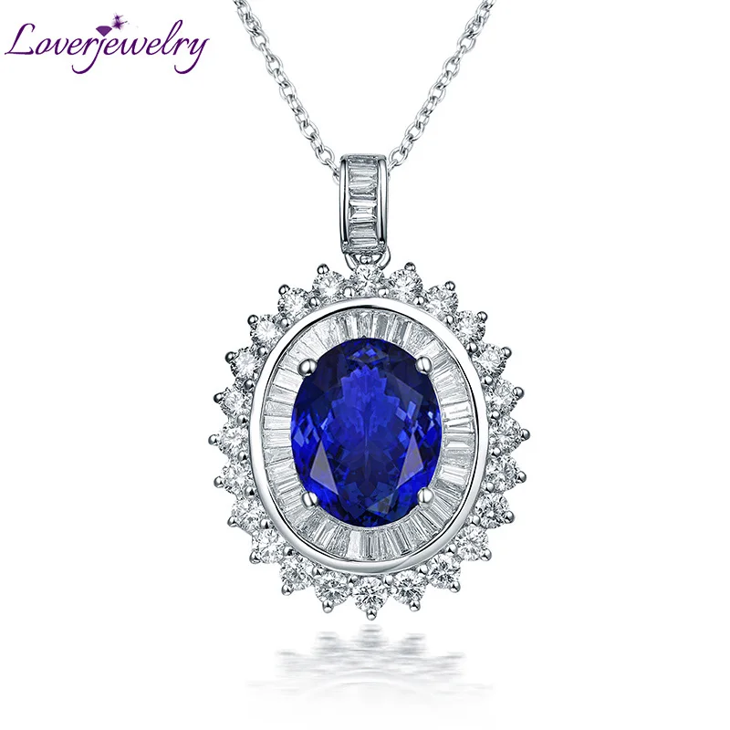 Ожерелье LOVERJEWELRY для женщин Свадебный кулон из натурального танзанита овальной