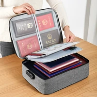 large capacity multi layer document tickets storage bag certificate file organizer case home travel passport briefcase with lock