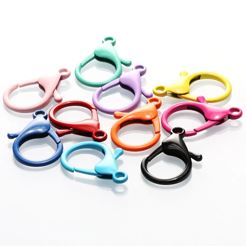 Застежка-карабин с покрытием из цинкового сплава, крючки для ожерелий и браслетов, цепочек «сделай сам», 10 шт./лот 23x33 мм