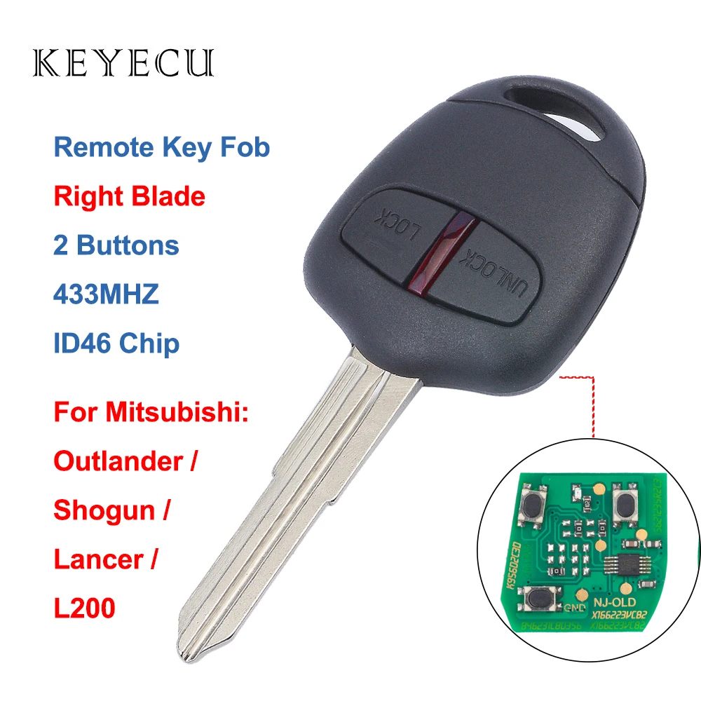 Пульт дистанционного управления Keyecu брелок для автомобильного ключа с 2 кнопками