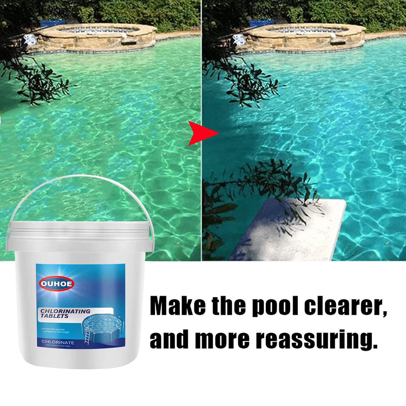 

Swimming Pool Cleaning Tablets MultiUse Effervescent Chlorine Tablets Water Purifier Swimming Pond Cleaner Kills bacteria