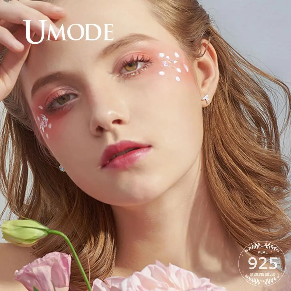 Женские асимметричные серьги гвоздики ULE0560 круглые из стерлингового серебра 925