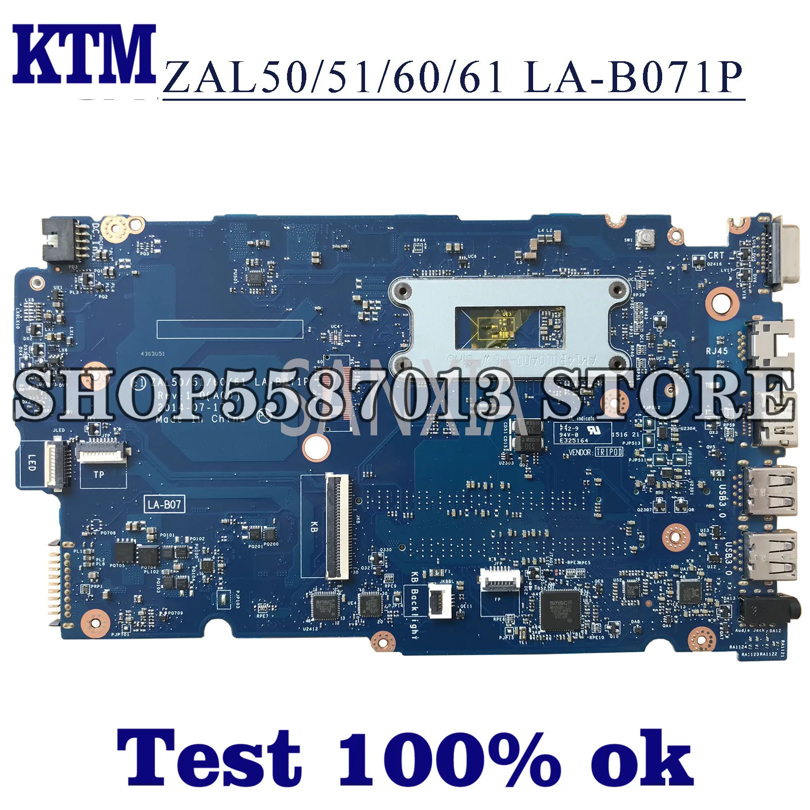

KEFU LA-B071P Laptop motherboard for DELL Latitude 14-3450 original mainboard I3-5005U CPU