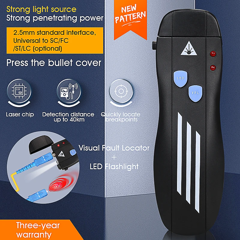 COMPTYCO New High Quality mini Laser Source Fiber Optic Cable Tester 5/10/20/30/50KM Visual Fault Locator SC/FC/ST | Мобильные