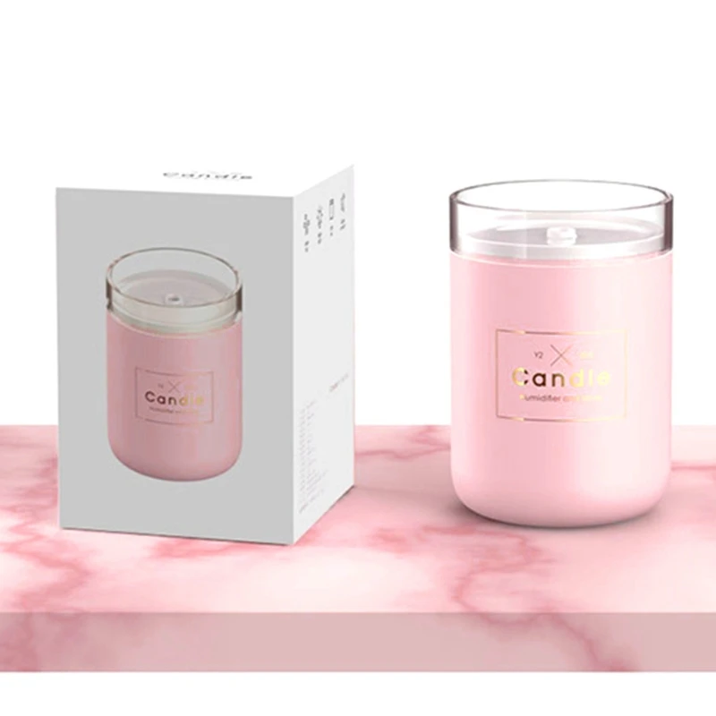 

280ML Air Humidifier LED Candle Ultrasonic Cool Mist Essential Oil Diffuser MOLF