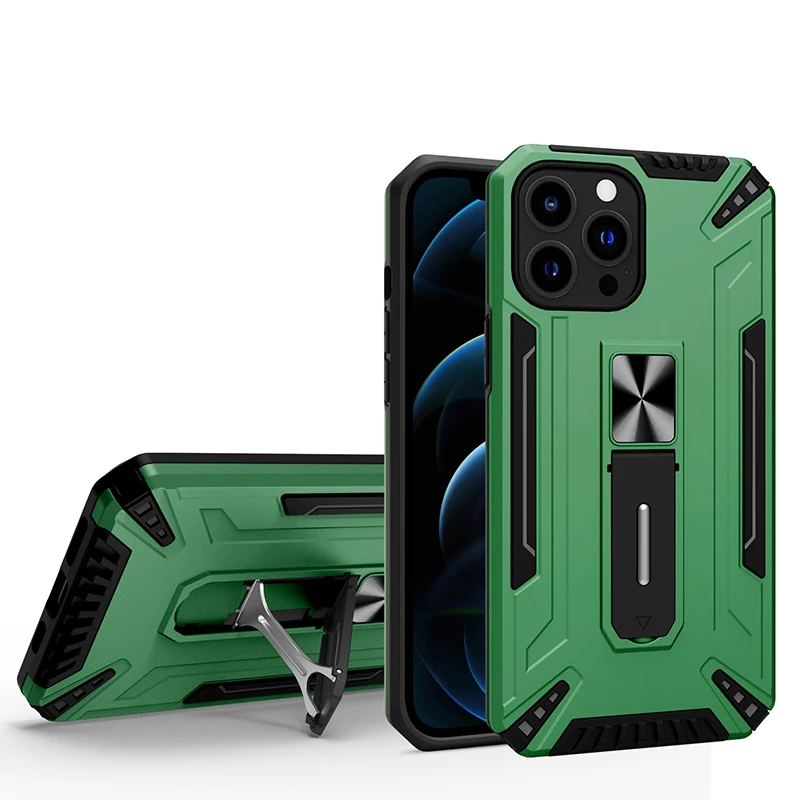 

For iPhone 13 Mini 12 11 Pro Max X XR XS Max 7 8 Plus Case Armor Shockproof Phone Cases Car Magnetic Ring Holder Kickstand Cover