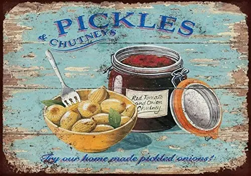 

Pickles Metal Sign Wall Vintage Decor,Printed Metal Tin Sign Wall Hanging Decoration Painting Plaque Sign Props