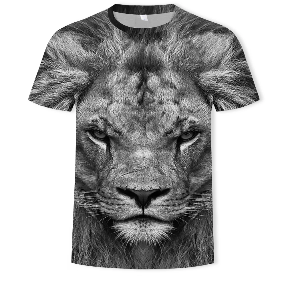 

New breathable 3D printed T-shirt Lion series Harajuku handsome T-shirt fashion hot oversized top men's trend 2021 breathable