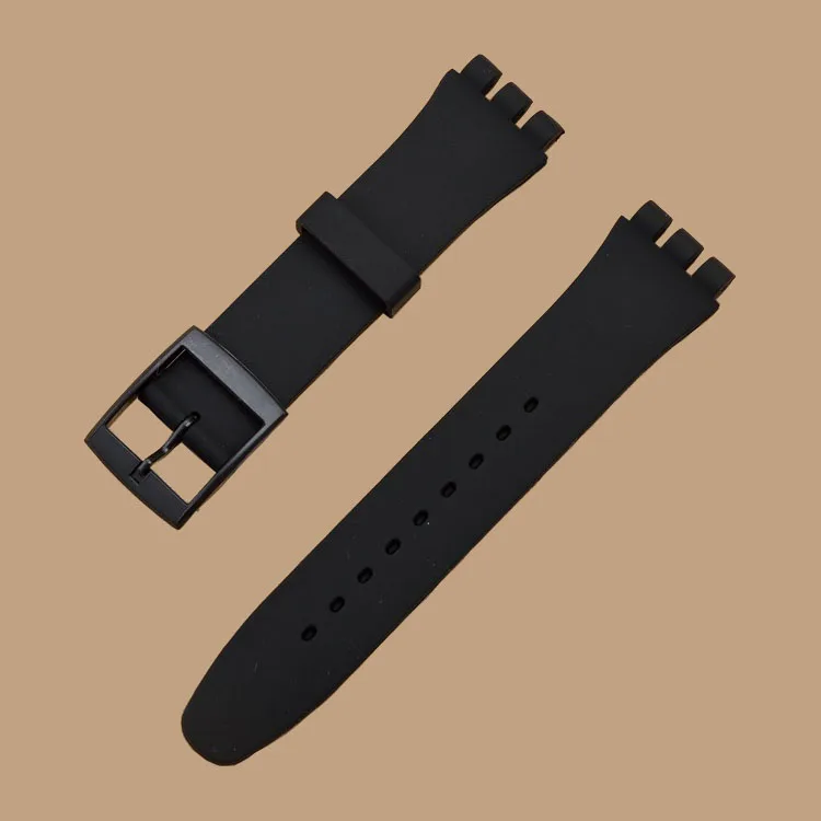 SeaTopTon твердый кремний резиновый 17 мм 19 мм 20 мм для часы swatch аксессуары военные Ремешки для наручных часов Ремешки с пластиковой пряжкой