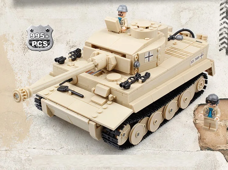 Ewellsell 995 шт. военный немецкий Король тигр Танк строительные блоки солдат фигурки