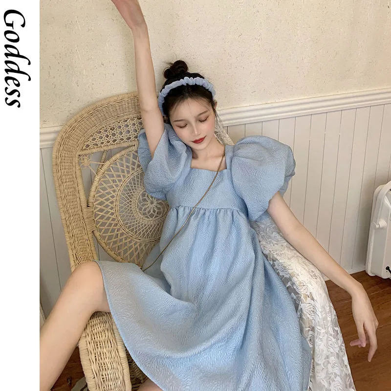 

Olive Girl Summer Kawali Lolita Dress Women Puff Sleeve Designer Fairy Dress Casual Party Holiday Japanese Lolita Sweet Dress