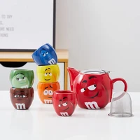 cute m bean coffee mugs set tea pot cups cartoon creative coffeeware mm kettle mark sets drinkware