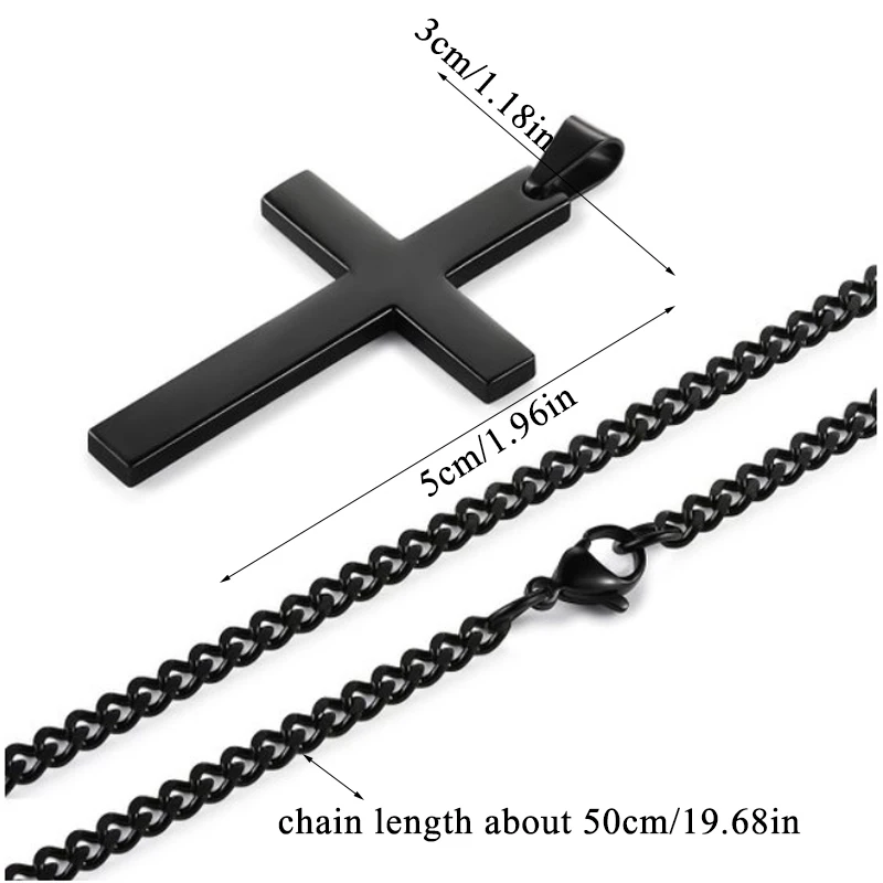 

Pendant Necklace Personality Christian Necklaces Charm Jesus Single Titanium Cross Necklaces Durable Chain Fashion Jewelry