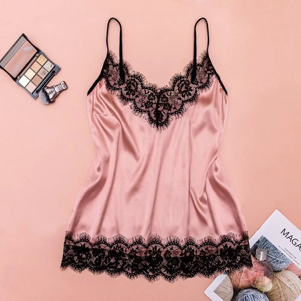 Сексуальная Женская пижама комплект из 3 предметов атласная шелковая Домашняя