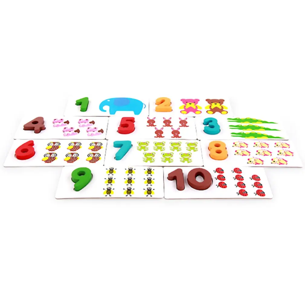 Map Reading Digital Card Baby Toy Montessori Materials Educational Wooden Toys for Children Math Toy for Kids Number Matching