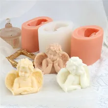 3D Angel Scented Candle Silicone Mould 3 Styles DIY Fondant Cake Chocolate Clay Supplies Handmade Soap Resin Mold