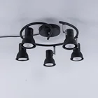 Потолочные светодиодные светильники, 5 головок, Черное железо, вращающиеся, для дома, гостиной, столовой, спальни, винтажный Лофт, скандинавские потолочные светильники