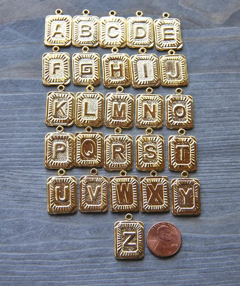 

Cxwind NEW 5 Style 26Pcs Alphabet A-Z Charms Pendents Letters DIY Jewelry Findings Initial Letter Charm For Jewelry Making