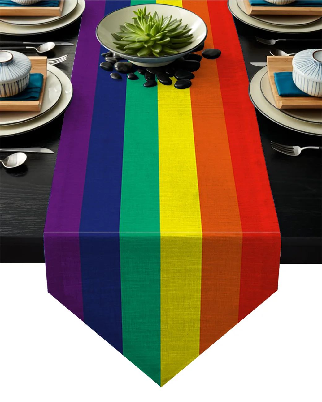 Полосками красочные простой Радуга Настольная дорожка s современный Украшения