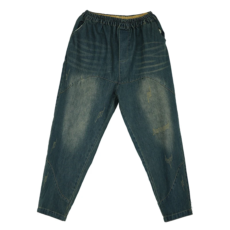 2019 новые осенние и зимние джинсы женские свободные джинсовые штаны-шаровары с