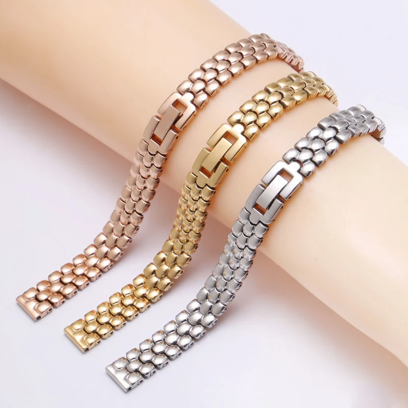 Stainless steel watchband 6mm 8mm 10mm silver golden bracelet Replacement strap for size dial lady's fashion watch Bracelet