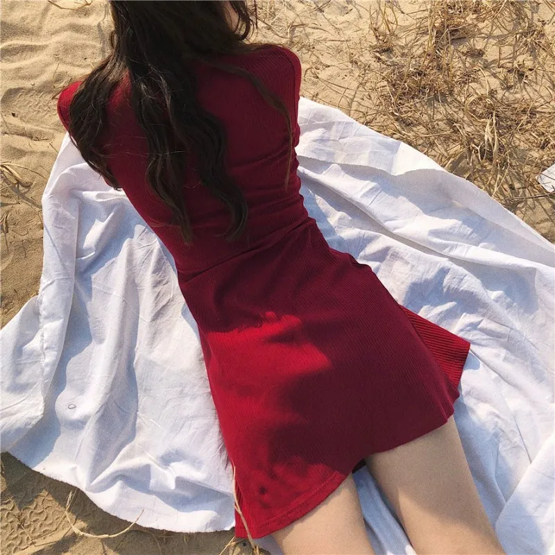 Женское мини платье с v образным вырезом и коротким рукавом летние эластичные