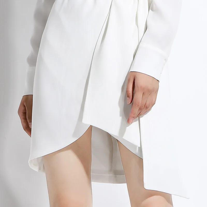 Женское платье с запахом Max Spri Белое Облегающее офисное платье-рубашка отложным