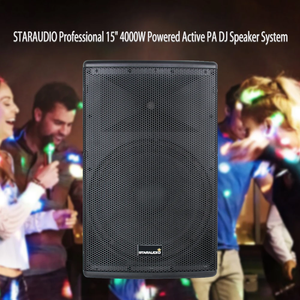 STARAUDIO Профессиональный 15 дюймов 4000 Вт ПА активный DJ включающим в себя гарнитуру