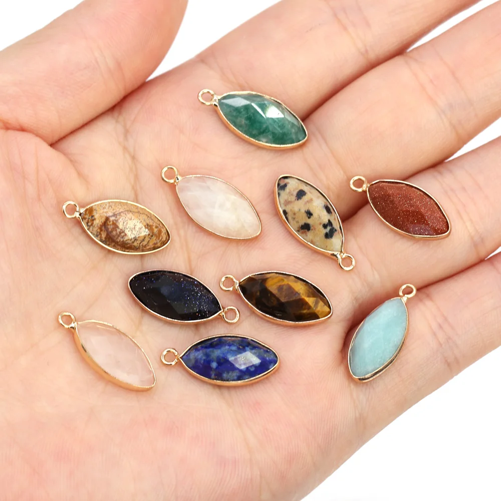 

Natural Stone Pendant Faceted Horse Eye Shape Exquisite Charms For Jewelry Making DIY Bracelet Necklace Earrings Accessories