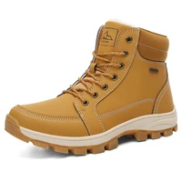 tantu genuine leather outdoor hiking boots for men waterproof thick fleece warm climbing mountain shoes fashion trekking shoes