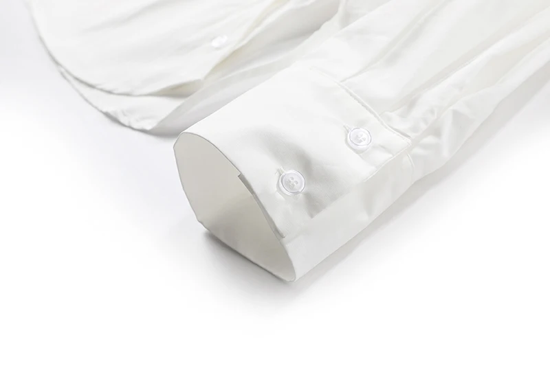 

[EAM] Women White Sling Strapless Big Size Blouse New V-neck Long Sleeve Loose Fit Shirt Fashion Tide Spring Autumn 2021 1DD5675